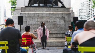 Herald Square Park in New York City