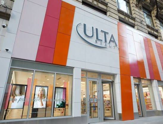 Photo of the Ulta Beauty storefront on 34th Street in midtown Manhattan.